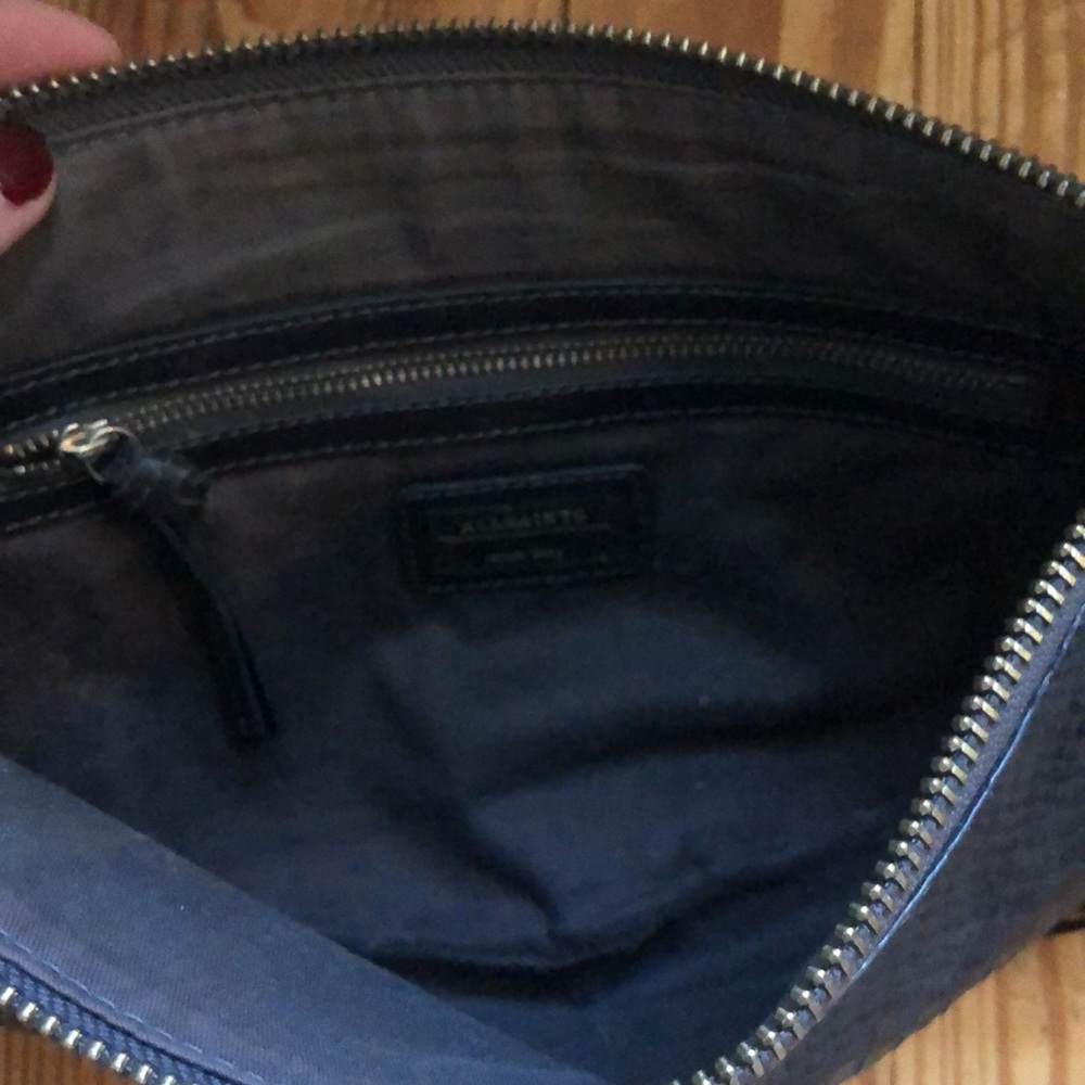 All Saints Python Black Leather Clutch - image 3